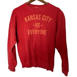 Kansas City Vs Everyone Red Graphic Crewneck Sweatshirt Medium Chiefs NFL